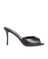 Christian Louboutin Open Toe High Heel Slippers In Black