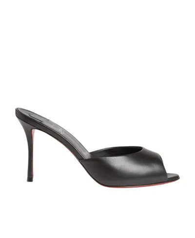Christian Louboutin Open Toe High Heel Slippers In Black