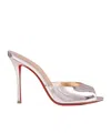 Christian Louboutin Me Dolly 100 Mirrored Leather Mules In White