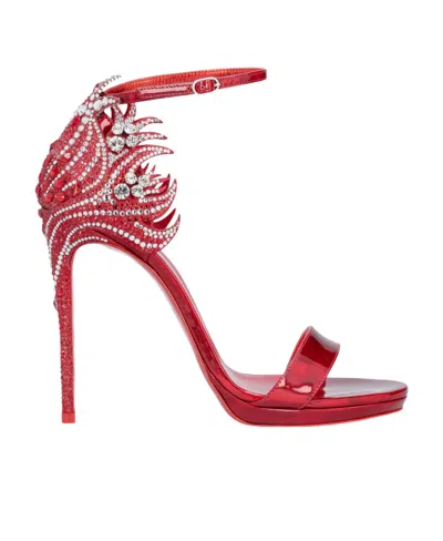 Christian Louboutin Open-toed High-heeled Sandals In Red