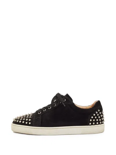 Pre-owned Christian Louboutin Orlato Spiked Sneakers In Black