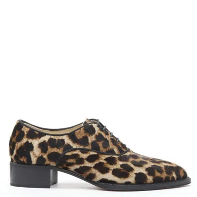 Pre-owned Christian Louboutin Oxford Brogue In Brown