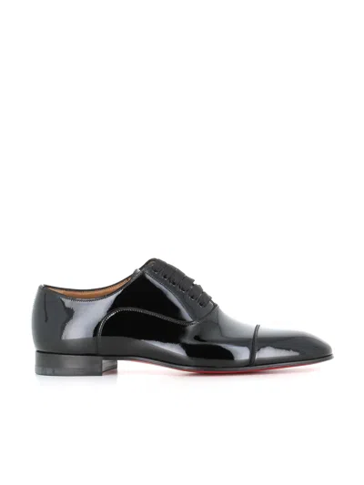 Christian Louboutin Greggo Wool & Leather Oxford In Black