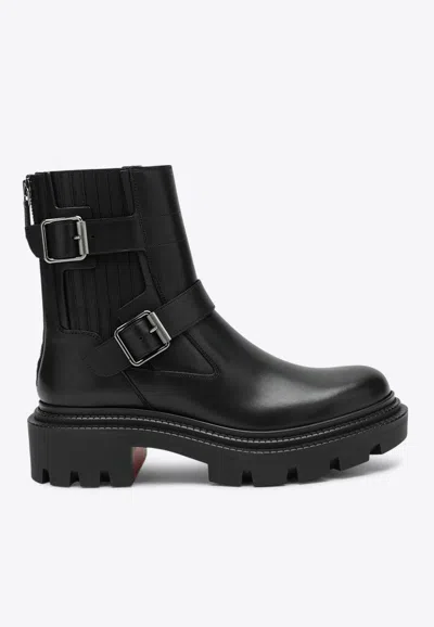 CHRISTIAN LOUBOUTIN OXYBOOTIE COLLEGE LEATHER BIKER BOOTS