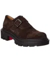 Christian Louboutin Oxyford College Suede Monk Strap Oxford In Brown