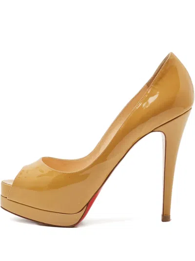 Pre-owned Christian Louboutin Palais Royal Platform-sole Pumps In Neutral