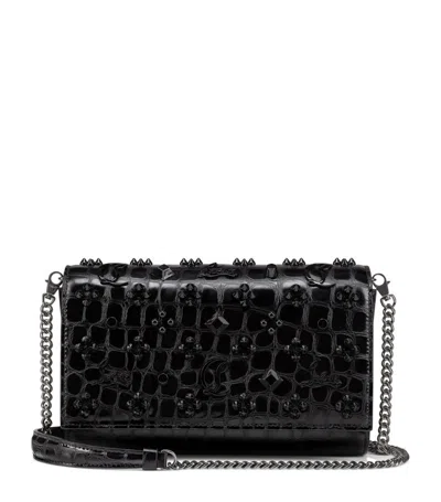 Christian Louboutin Paloma Leather Embellished Clutch Bag In Black