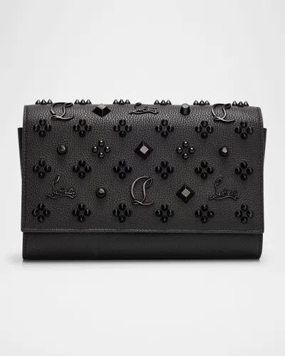Christian Louboutin Paloma Clutch Bag In Louinthesky Leather In Black