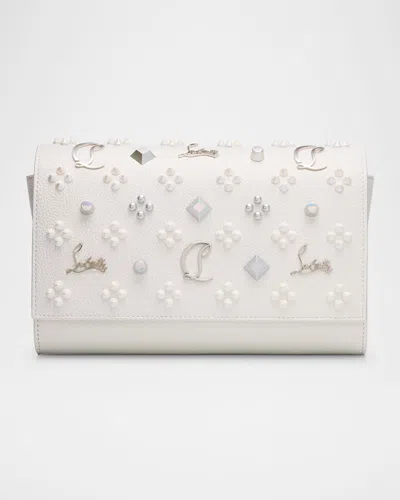 Christian Louboutin Paloma Clutch In Loubinthesky Leather In Pink