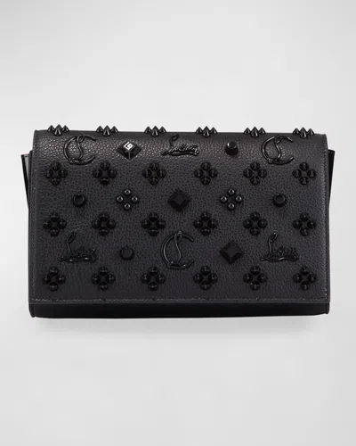 Christian Louboutin Paloma Clutch In Loubinthesky Leather In Black