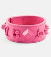 Christian Louboutin Paloma Embellished Leather Bracelet In Pink