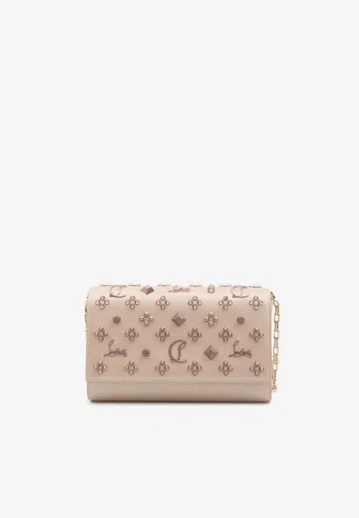 Christian Louboutin Paloma Embellished Leather Clutch Bag