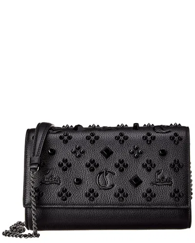 Christian Louboutin Paloma Clutch In Loubinthesky Leather In Black