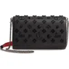 Christian Louboutin Paloma Black Leather Clutch In Black/ultra Black