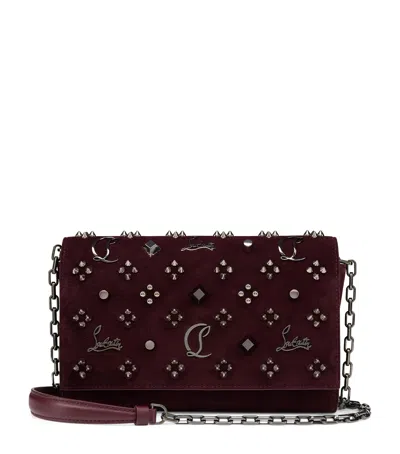 Christian Louboutin Paloma Leather Clutch Bag In Red