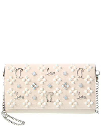Christian Louboutin Paloma Leather Wallet On Chain In Rose-pink
