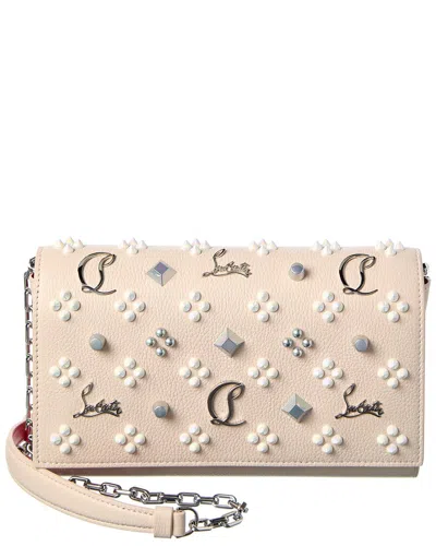 Christian Louboutin Paloma Leather Wallet On Chain In Neutral