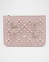 Christian Louboutin Paloma Loubinthesky Card Holder In Leather In Vintage Rose