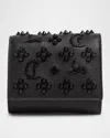 Christian Louboutin Paloma Loubinthesky Spike Leather Compact Wallet In Black