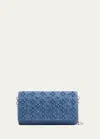 Christian Louboutin Paloma Loubinthesky Spikes Denim Wallet On Chain In Indigo