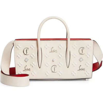 Christian Louboutin Paloma Loubinthesky Stud Calfskin Baguette Bag In F609 Leche/multi