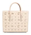 Christian Louboutin Medium Paloma Studded Leather Tote In Red