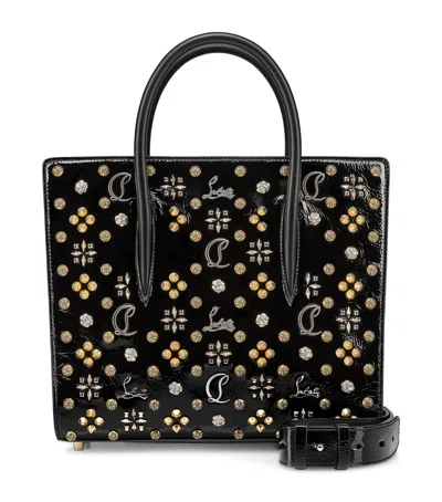 Christian Louboutin Paloma Medium Studded Calfskin Top-handle Bag In Black/multi