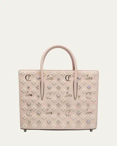 Christian Louboutin Paloma Medium Top Handle In Loubinthesky Leather In Vintage Rose