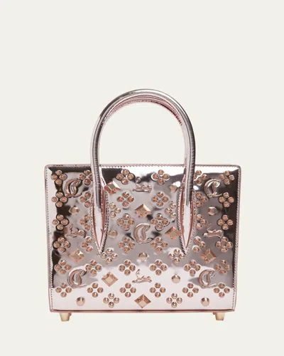 Christian Louboutin Paloma Mini Loubinthesky Metallic Top-handle Bag In Vintage Rose