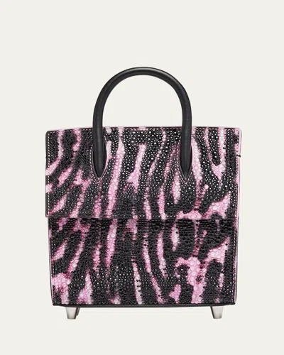 Christian Louboutin Paloma Mini Quagga Strass Top-handle Bag In Glamblackmulti