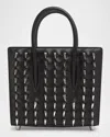 Christian Louboutin Paloma Mini Spikes Leather Top-handle Bag In Black/silver