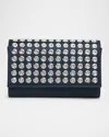 Christian Louboutin Paloma Mirror-studded Chain Clutch Bag In Crepe Satin