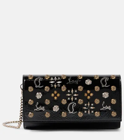Christian Louboutin Womens  Paloma Jewel-embellished Leather Wallet-on-chain In Black/multi
