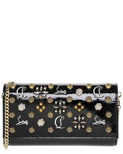 Christian Louboutin Paloma Patent Wallet On Chain In Black