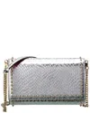 Christian Louboutin Paloma Leather Clutch Bag In Silver