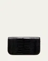 Christian Louboutin Paloma Small Croc-embossed Leather Clutch In Black