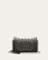 Christian Louboutin Paloma Spike Leather Clutch Bag In Black/silver