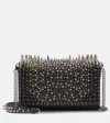 Christian Louboutin Paloma Spike Leather Clutch Bag In Black