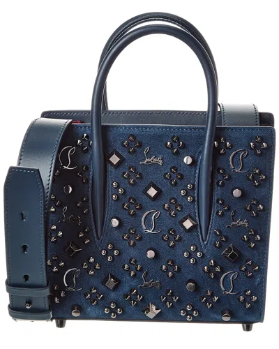 Christian Louboutin Paloma Suede & Leather Tote In Blue