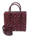 Christian Louboutin Paloma Medium Top-handle Bag In Suede With Loubinthesky Spikes In Purple