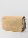 Christian Louboutin Paloma Suede Clutch Chain Strap Studs