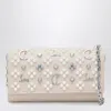 Christian Louboutin Paloma Embellished Chain Clutch In Neutral