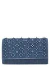 Christian Louboutin Paloma Loubinthesky Spikes Denim Wallet On Chain In Blue