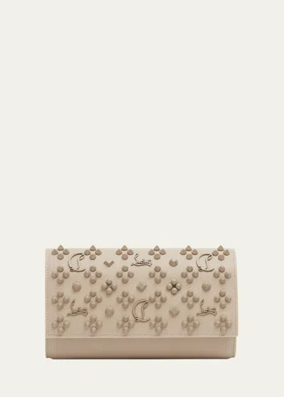 Christian Louboutin Paloma Wallet On Chain In Loubinthesky Leather In Beige