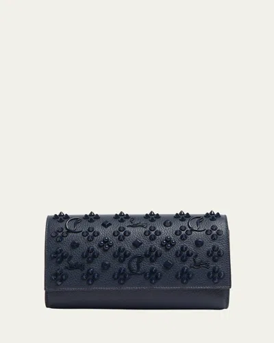 Christian Louboutin Paloma Wallet On Chain In Loubinthesky Leather In Navy