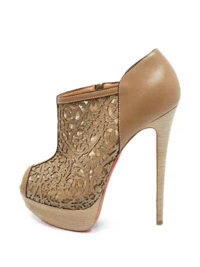 Pre-owned Christian Louboutin Pampas Laser-cut Pumps In Gray