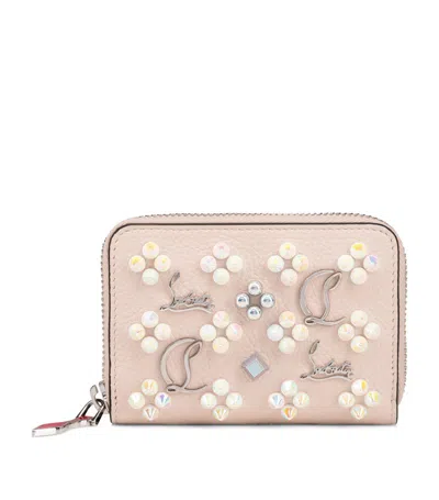 Christian Louboutin Panettone Calf Leather Embellished Coin Purse In Leche/multi