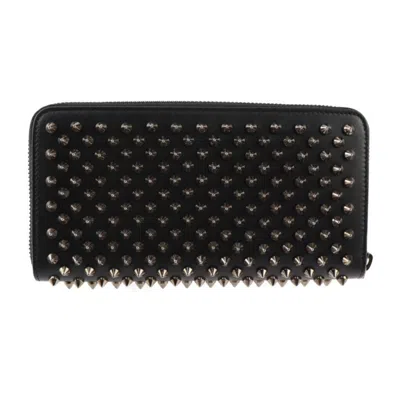 Christian Louboutin Paloma Embellished Leather Clutch In B078 Black/gun Metal