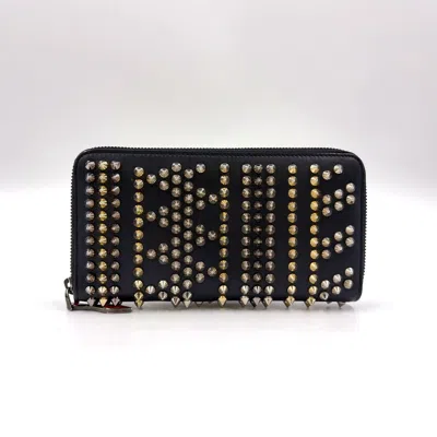 Christian Louboutin Panettone Spike Studs Long Wallet In Gold
