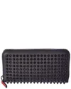 Christian Louboutin Panettone Spiked Leather Zip Around Wallet In Gray